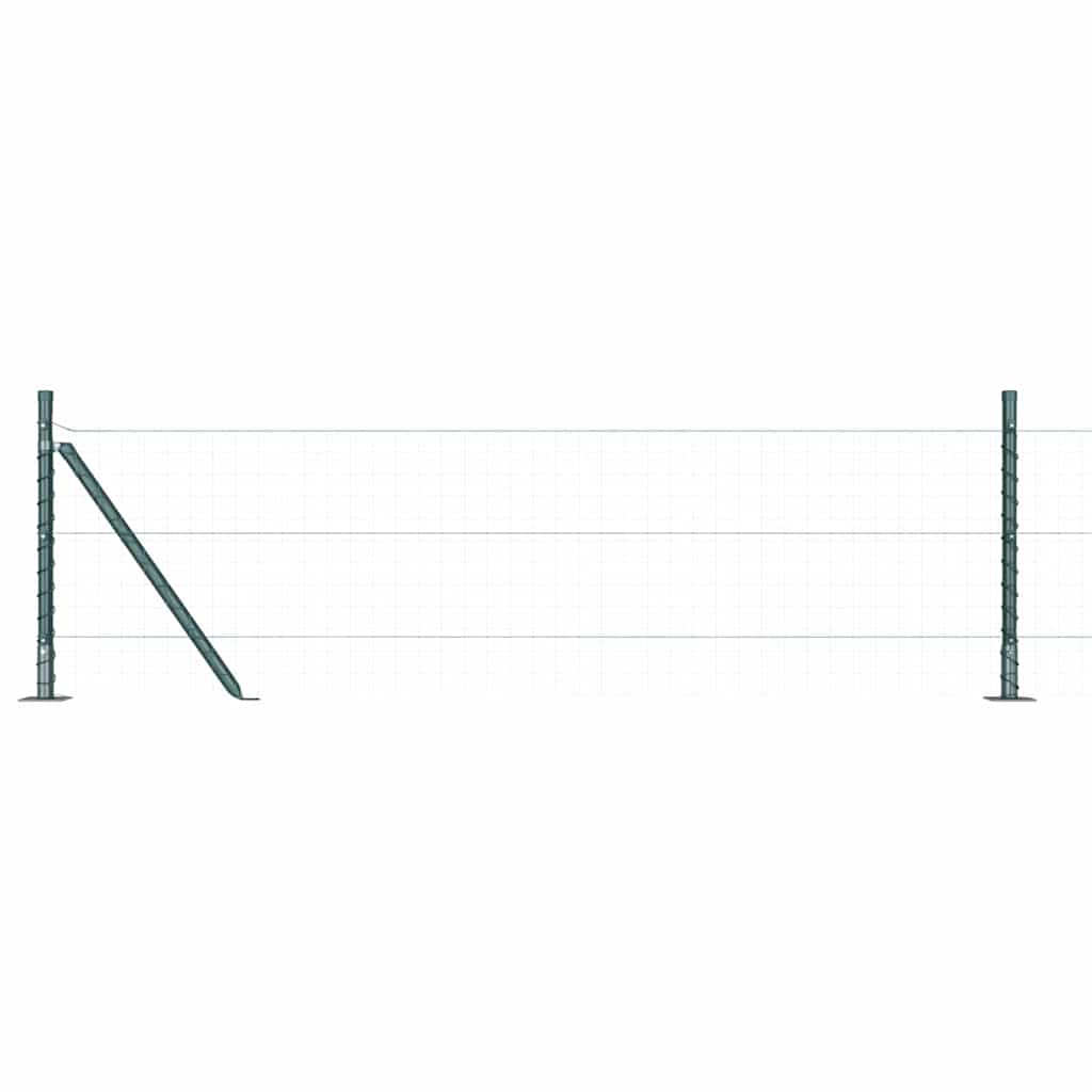 vidaXL Plotové stĺpy 13 pcs Zelená Ø32mm 70 cm Pozinkovaná oceľ