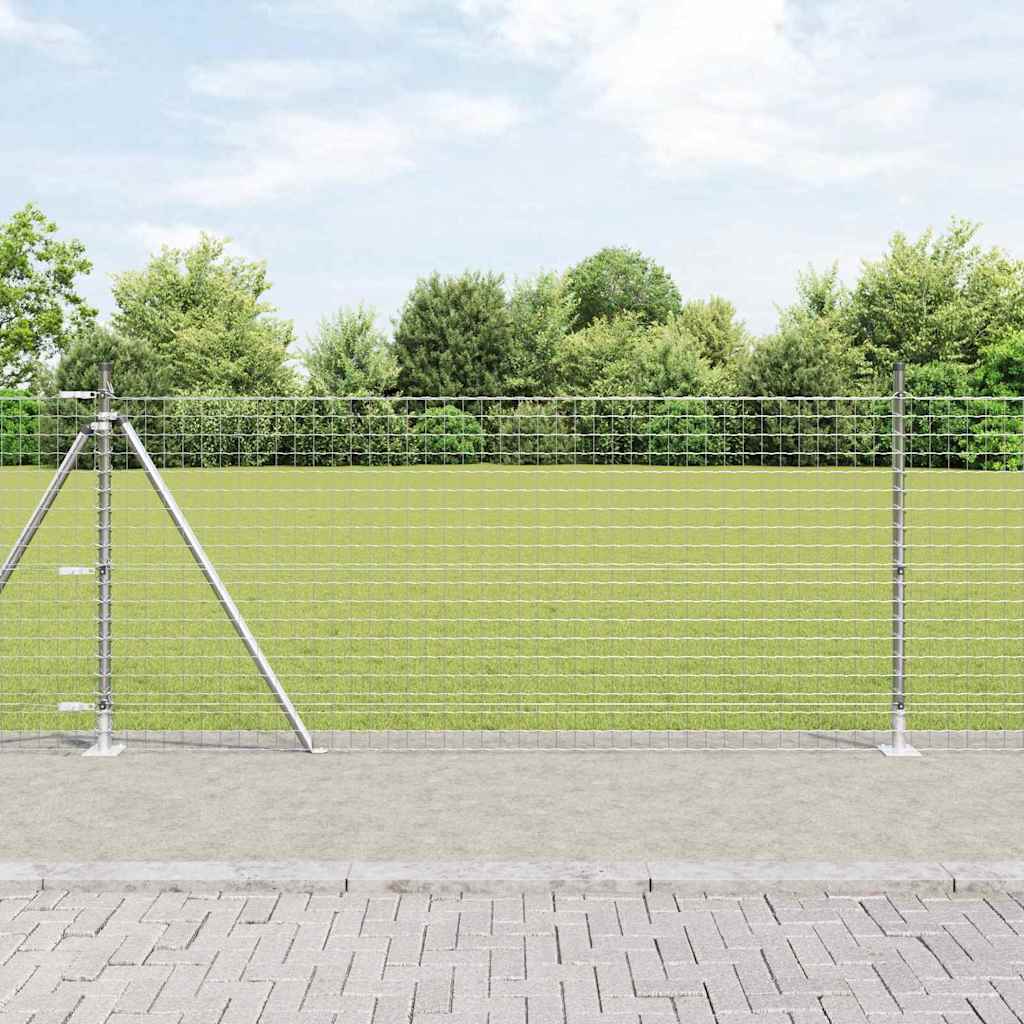 Súprava oplocovacích stĺpov 13 pcs Strieborná Ø32mm 160 cm 42004321