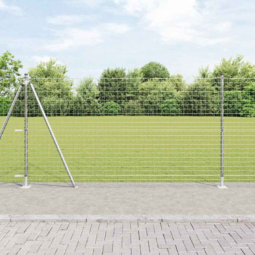 Súprava plotových stĺpov 13 pcs Strieborná Ø32mm 160 cm 42004325