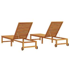 Slunečník 2 pcs Hnědá 202 x 53 x 89 cm Masivní akátové dřevo - obrázek 5