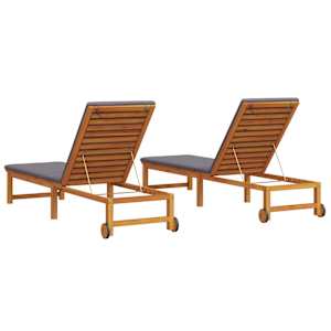 Slunečník 2 pcs Hnědá 202 x 53 x 89 cm Masivní akátové dřevo - obrázek 5