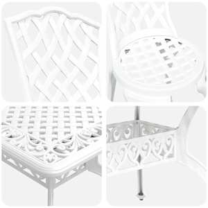 Zahradní jídelní souprava 5 pcs Bílá Hliník - obrázek 11