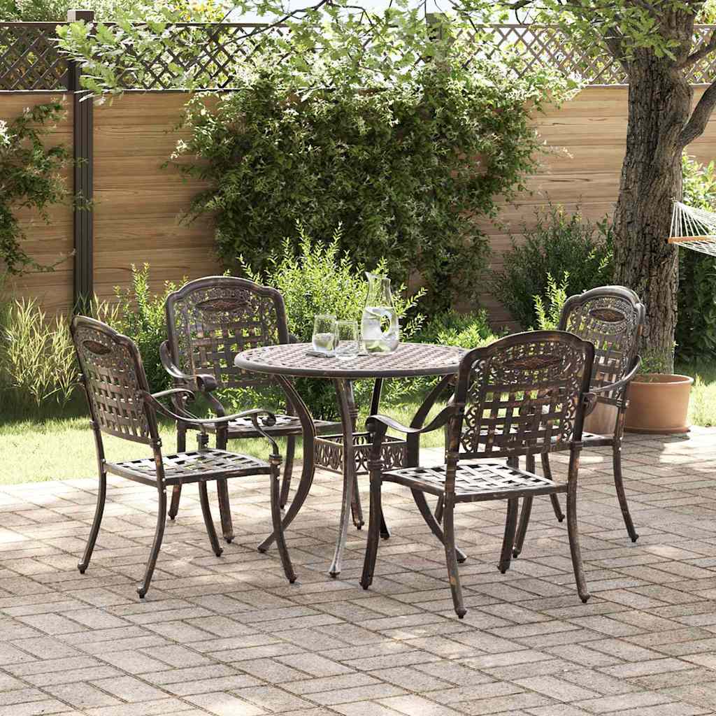 vidaXL Garten Essgruppe 5 pcs Bronze Aluminium