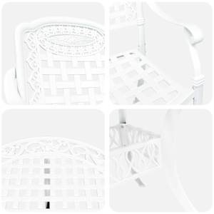 Zahradní jídelní souprava 5 pcs Bílá Hliník - obrázek 11