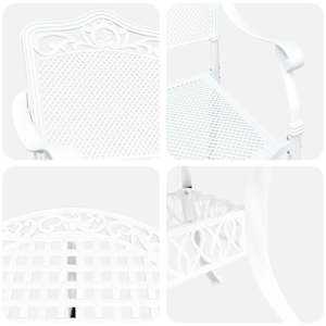 Zahradní jídelní souprava 5 pcs Bílá Hliník - obrázek 11
