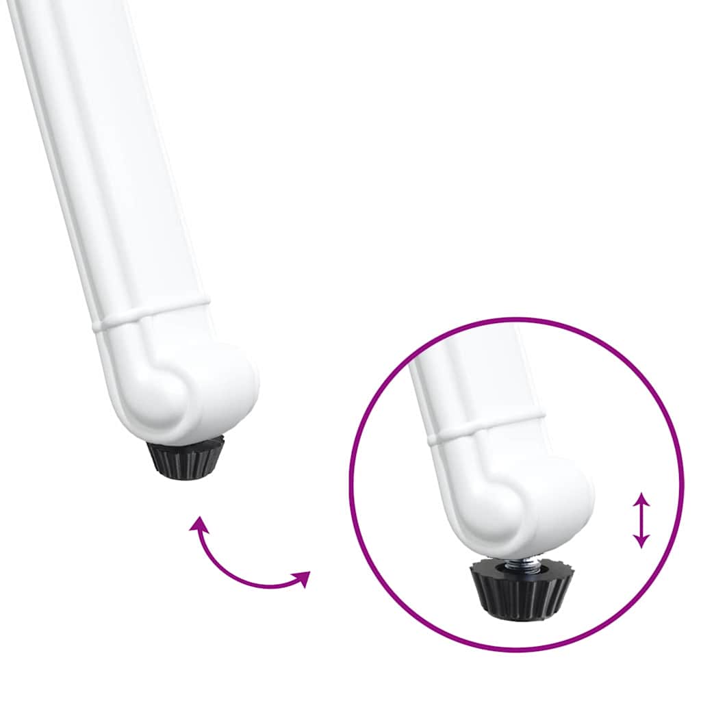 Komplet za jedilnico v vrtu 5 pcs Bela Aluminij