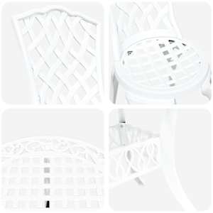 Zahradní jídelní souprava 7 pcs Bílá Hliník - obrázek 11