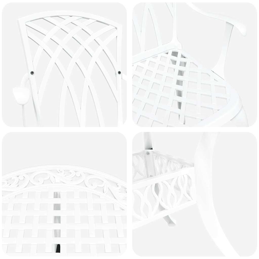 Komplet za jedilnico v vrtu 7 pcs Bela Aluminij - slika 11