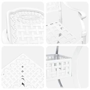 Sada zahradního stolu 5 pcs Bílá Odlévaný hliník - obrázek 11