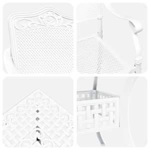 Sada zahradního stolu 5 pcs Bílá Odlévaný hliník - obrázek 11