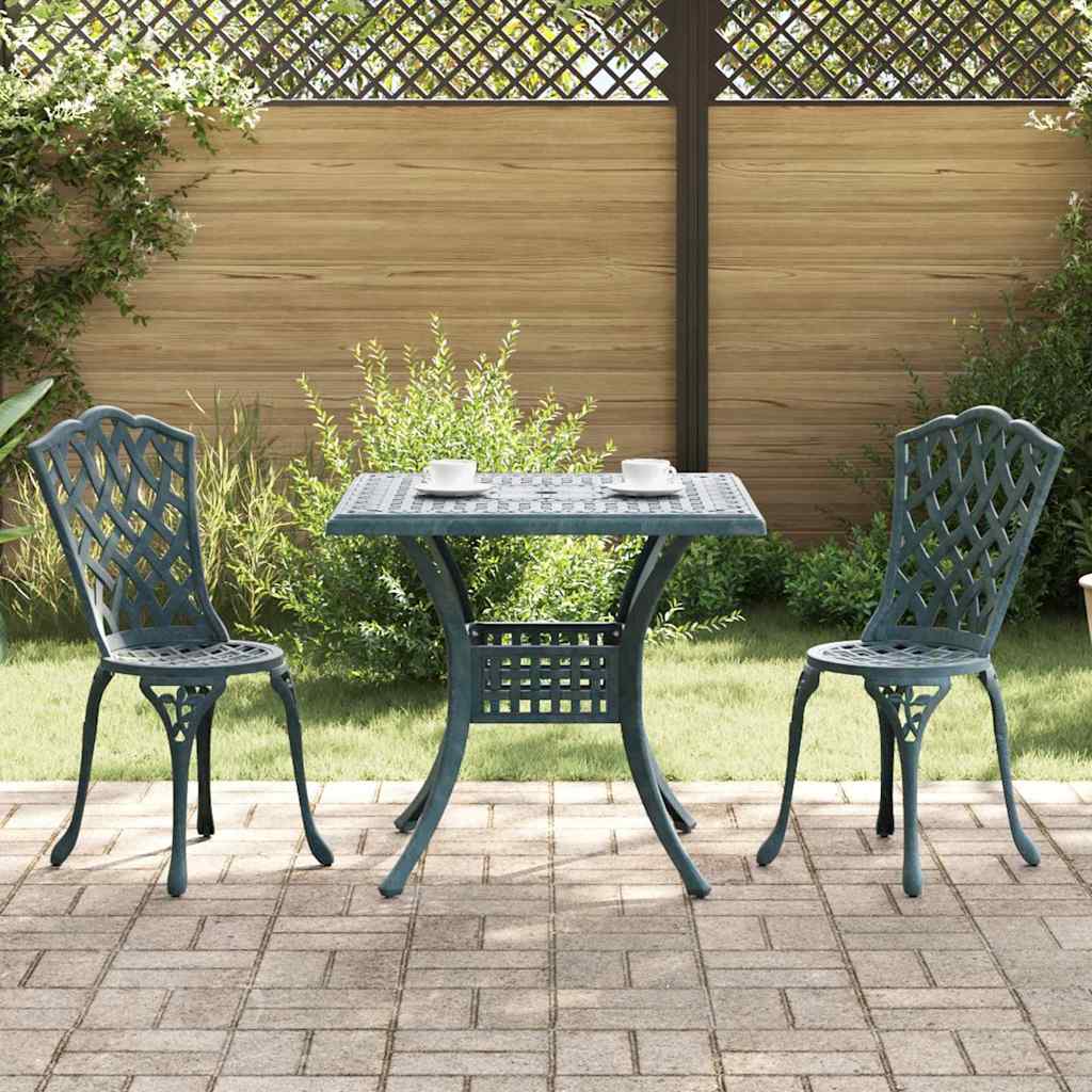 vidaXL Gartentisch Set 3 pcs Grün Gussaluminium