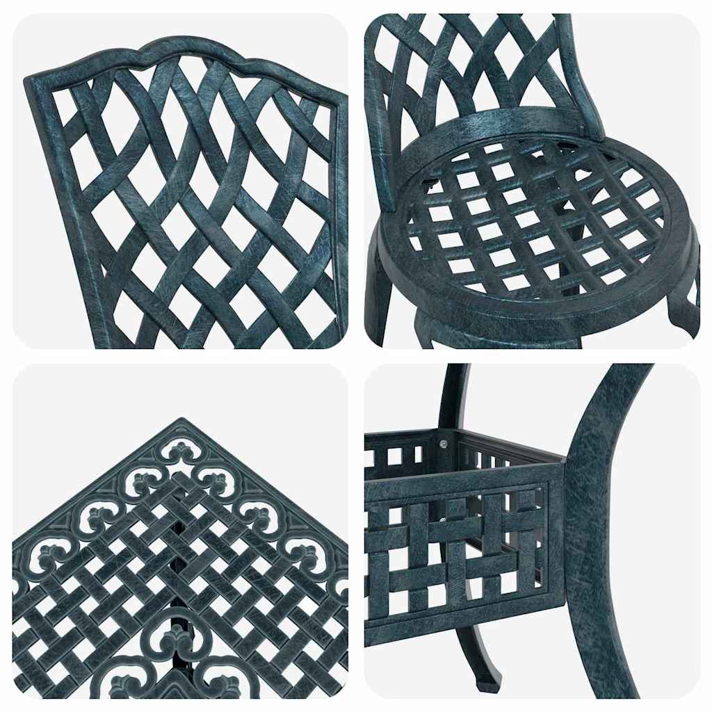 Komplet vrtne mize 5 pcs Zelena Lit aluminij - slika 11