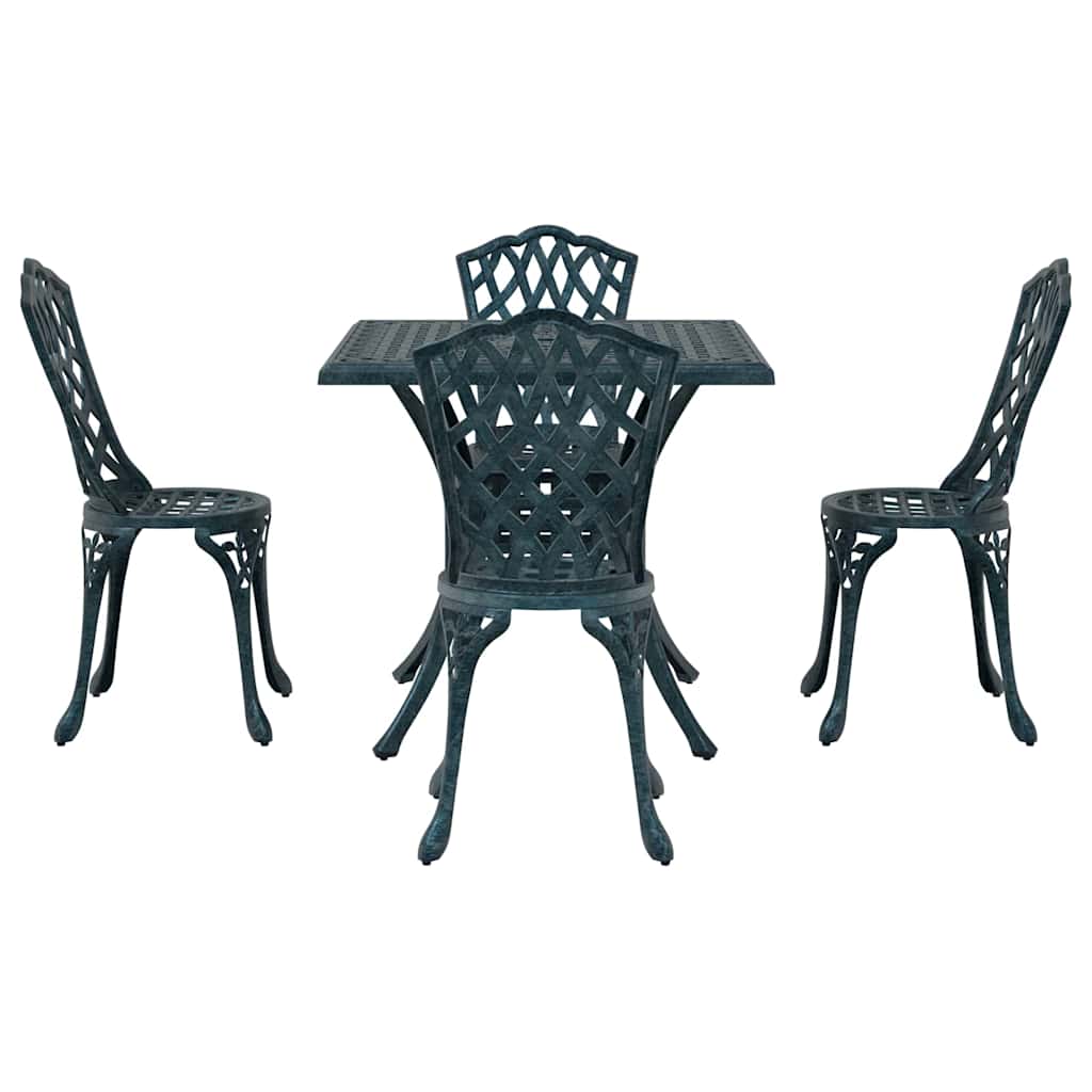 Komplet vrtne mize 5 pcs Zelena Lit aluminij - slika 7