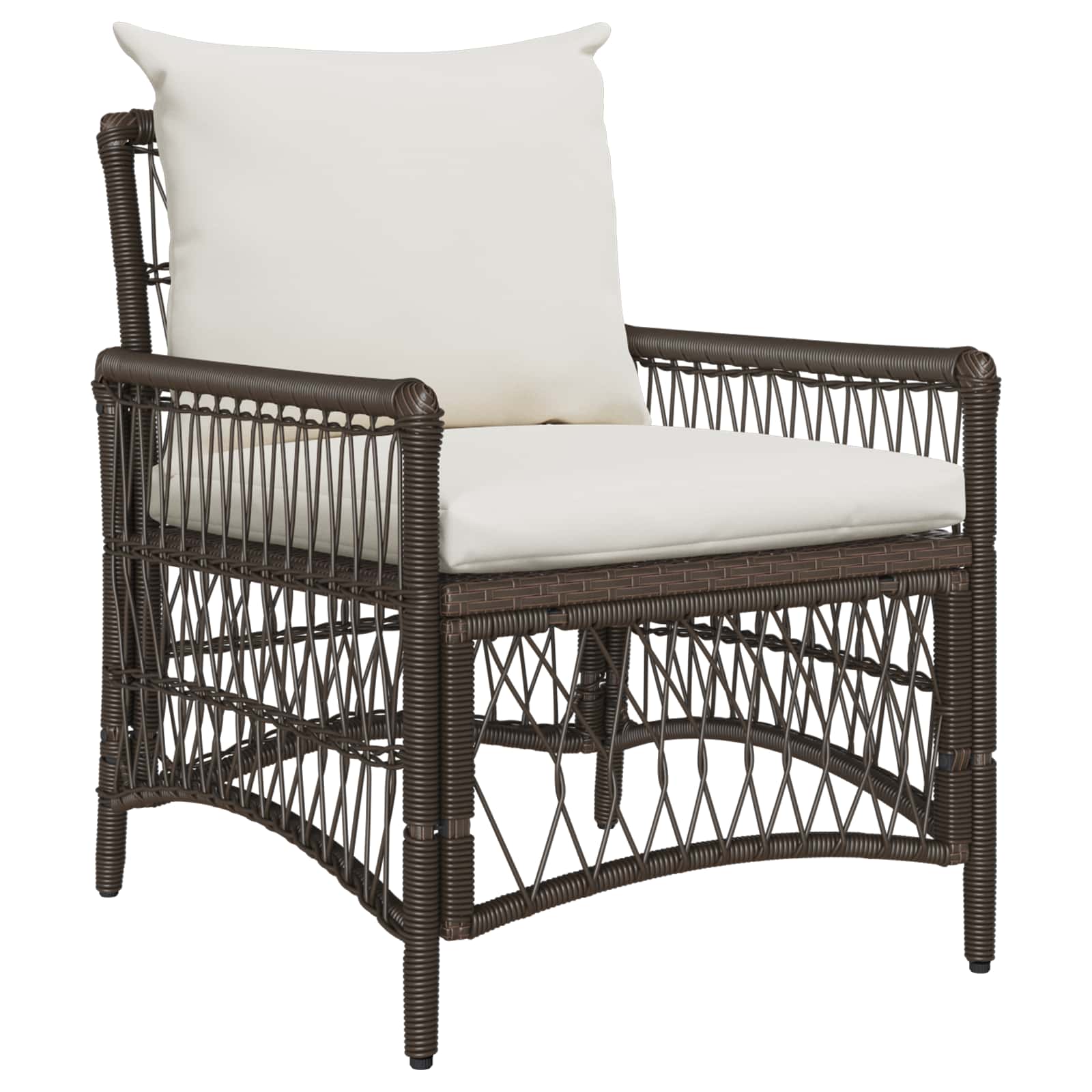 Градински стол с възглавници Кафяв 60x70x78 см Полиратикон