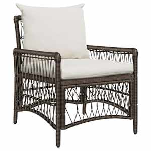 Vrtni Stol z blazino Rjava 73 x 61 x 77 cm poli ratan