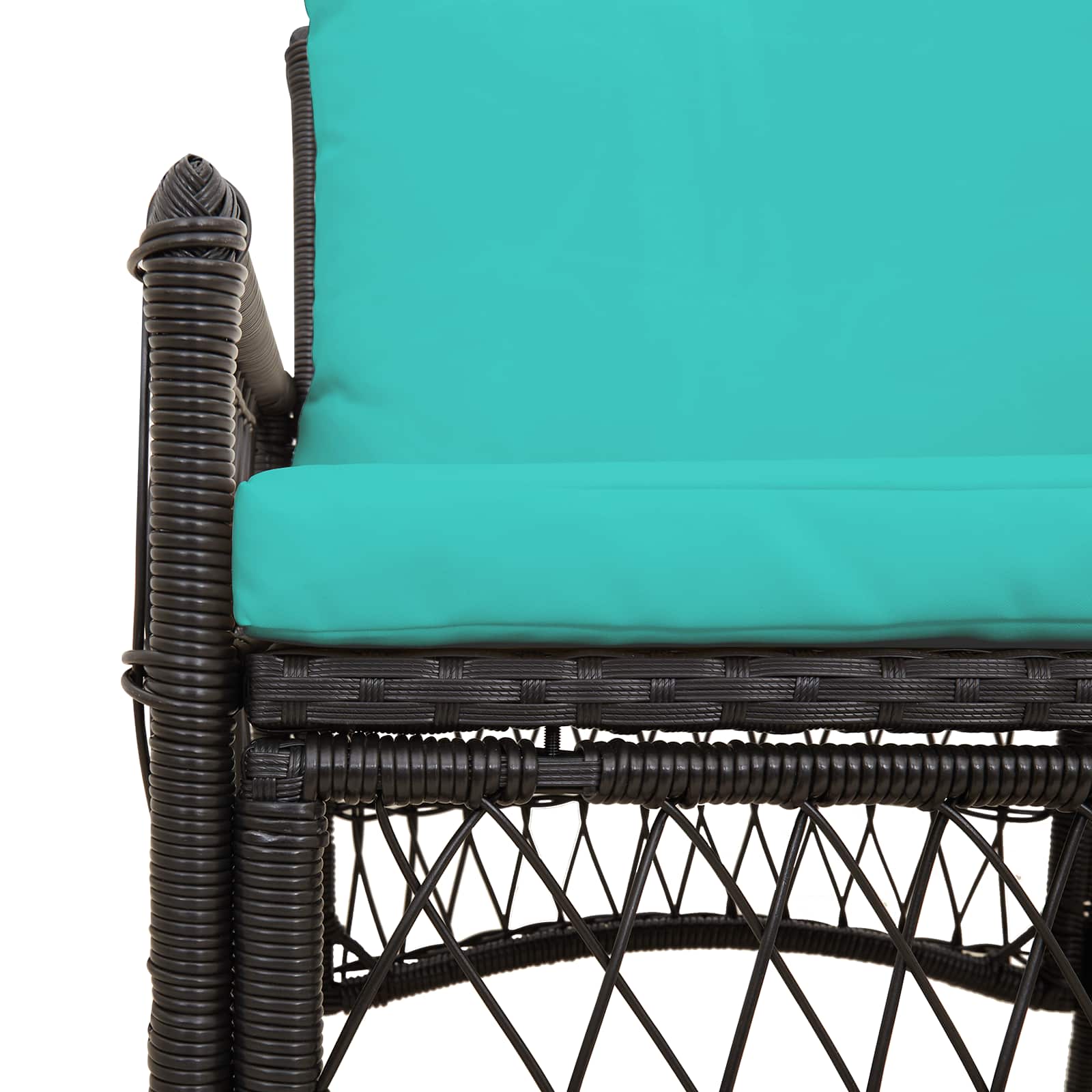 Български: Градински стол с възглавници Черен 60x70x78 см Полиротанг - Image 5