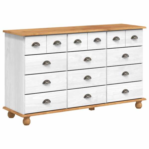 vidaXL Kummut sahtliga ASKIM Valge 79 x 40 x 133,5 cm Tahke m&auml;nd