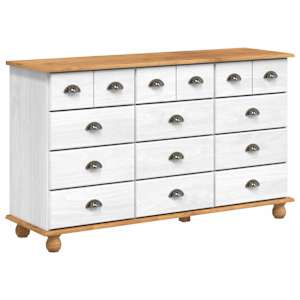 Komoda ASKIM Bílá 79 x 40 x 133,5 cm Masivní borové dřevo - obrázek 2