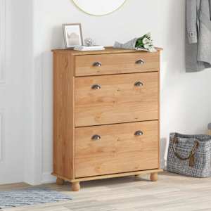 Omara za čevlje ASKIM Rjava 85 x 35 x 108 cm Masivno borovo les