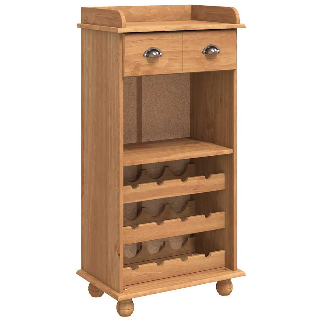 Viinikaappi ASKIM 12 pullotelineellä Hunajaruuskea Solid Wood Pine