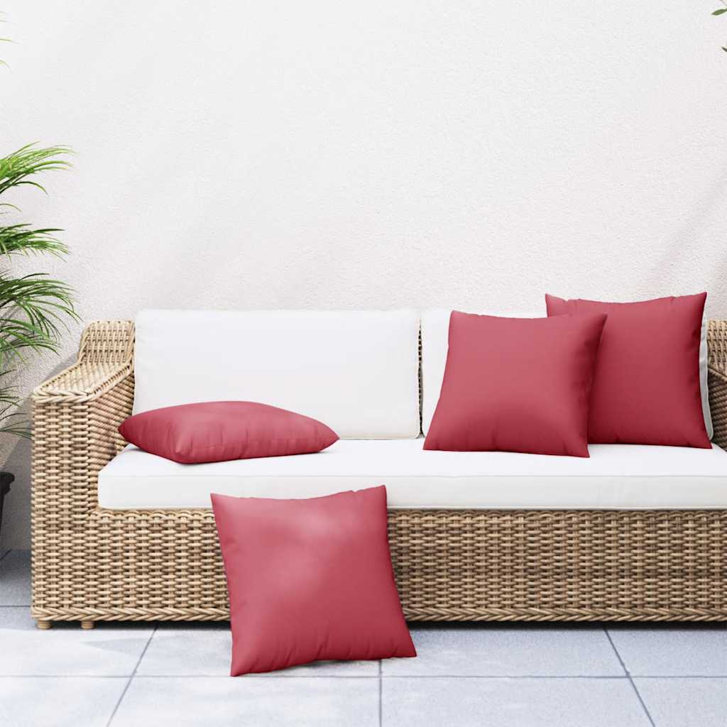 vidaXL Sofakissen 4 Stk. Weinrot 50x50 cm Stoff