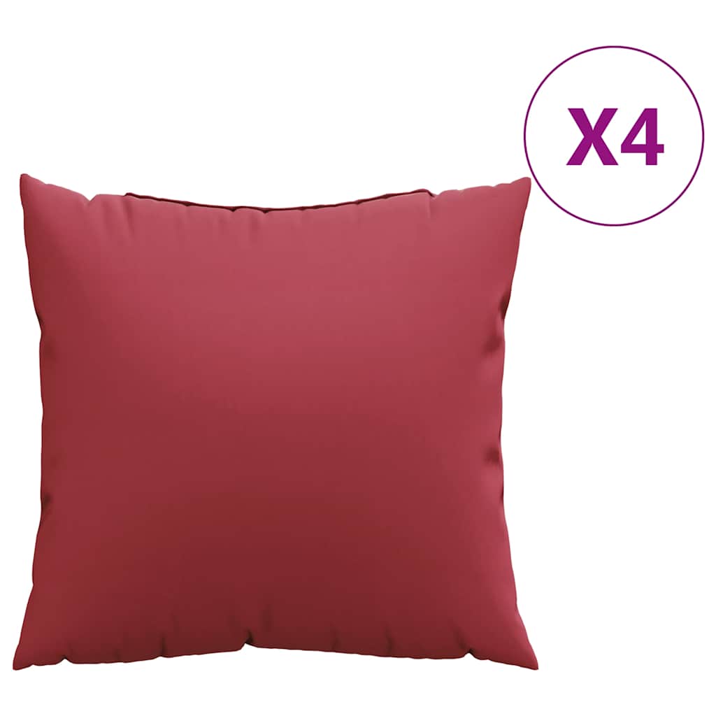 Thumbnail - vidaXL Sofakissen 4 Stk. Weinrot 60x60 cm Stoff