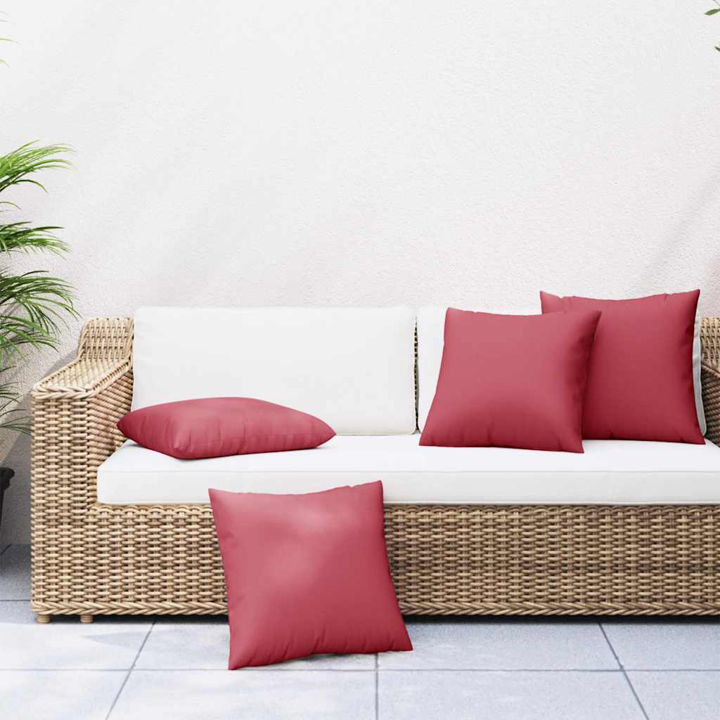 vidaXL Sofakissen 4 Stk. Weinrot 60x60 cm Stoff