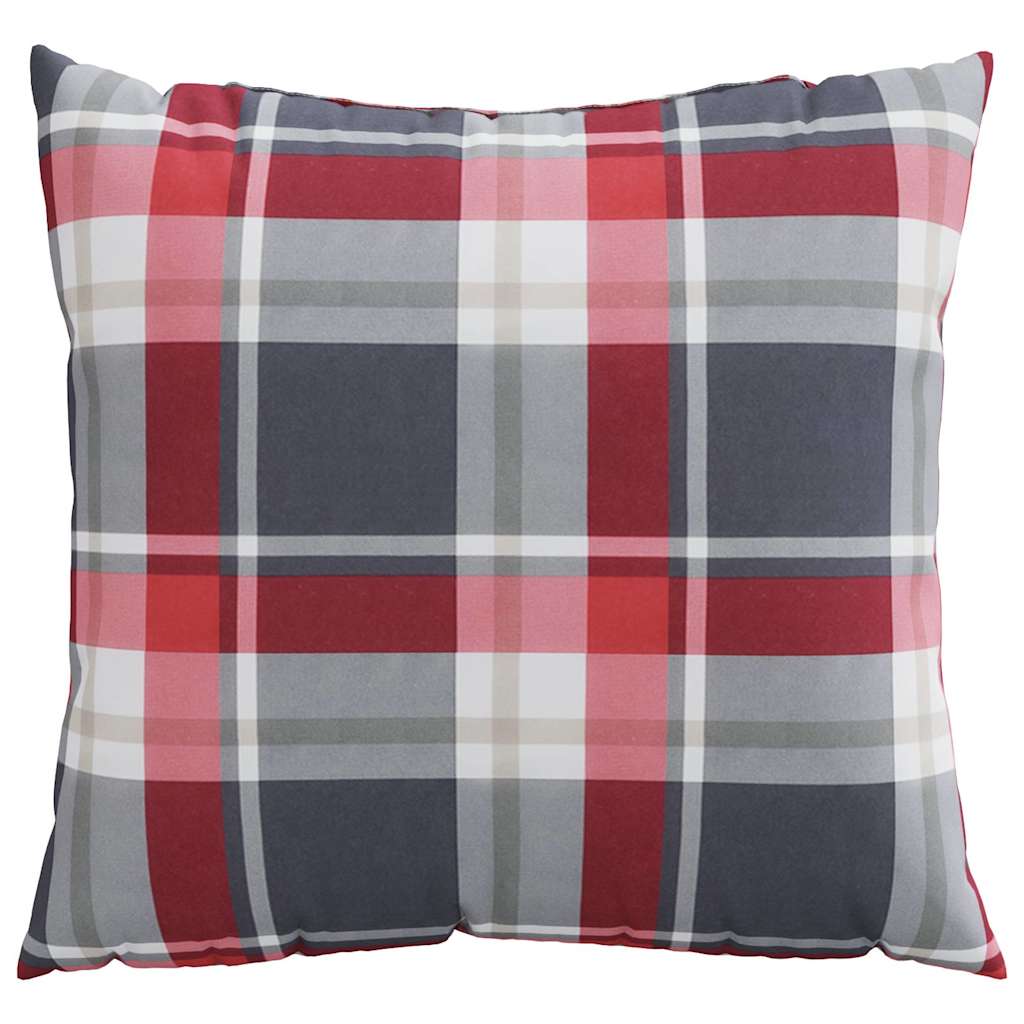 Bankkussens 4 stuks Rood Geruit Patroon 60x60 cm Stof image 5