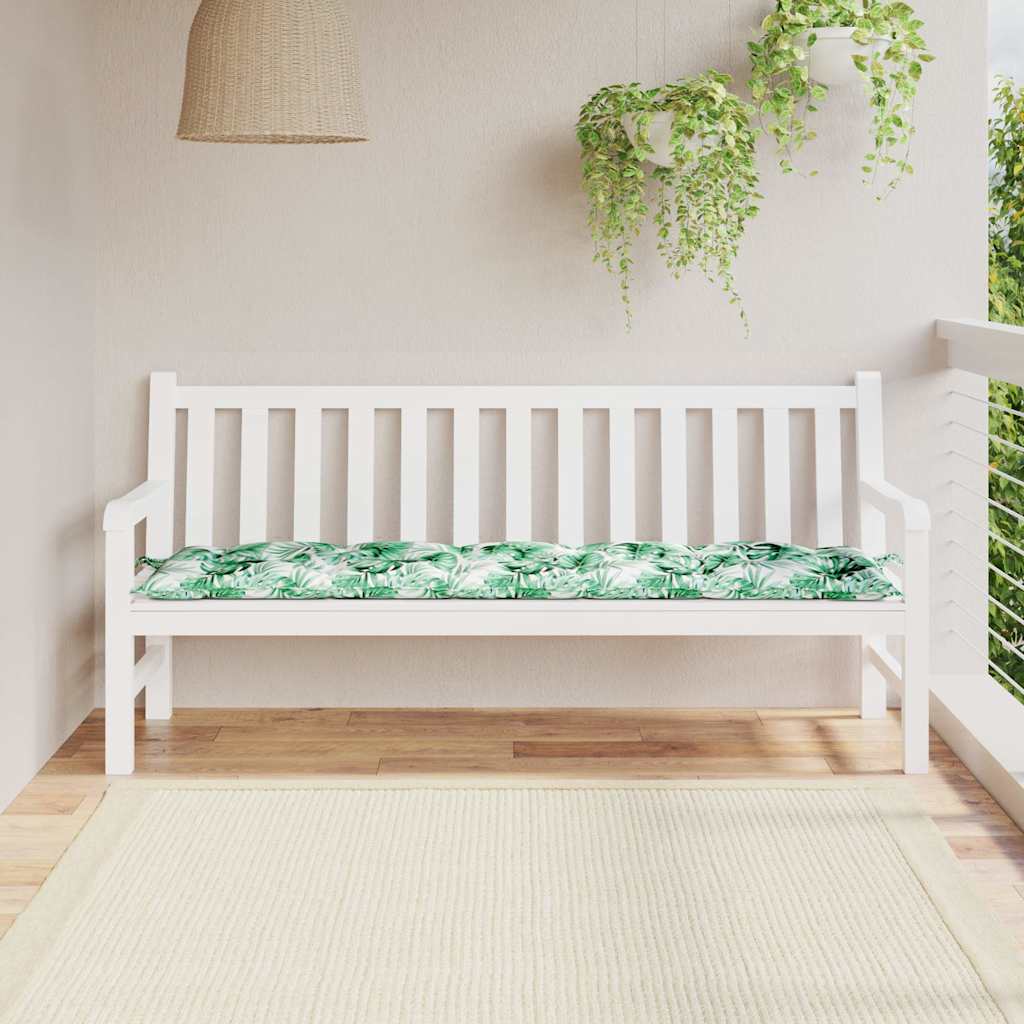 vidaXL Pernă bancă de grădină model frunze, 180x50x7 cm, textil oxford