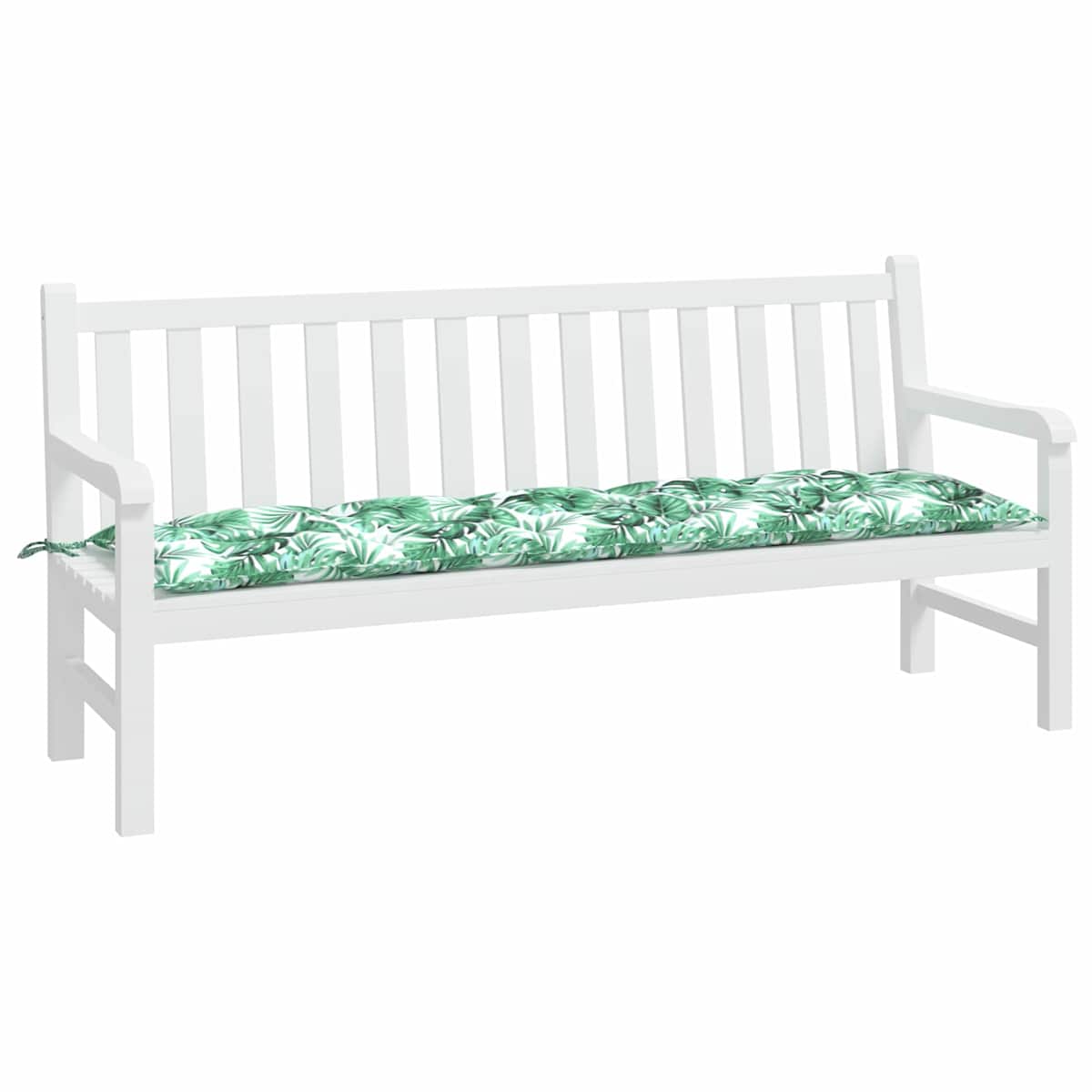 Hynde til havebænk 180x50x7 cm oxfordstof bladmønster - Billede 3