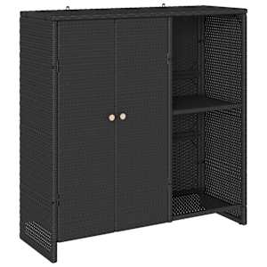 vidaXL Hoiukapp riiuliga ladustamisega Must 100 x 36 x 102 cm Rotang