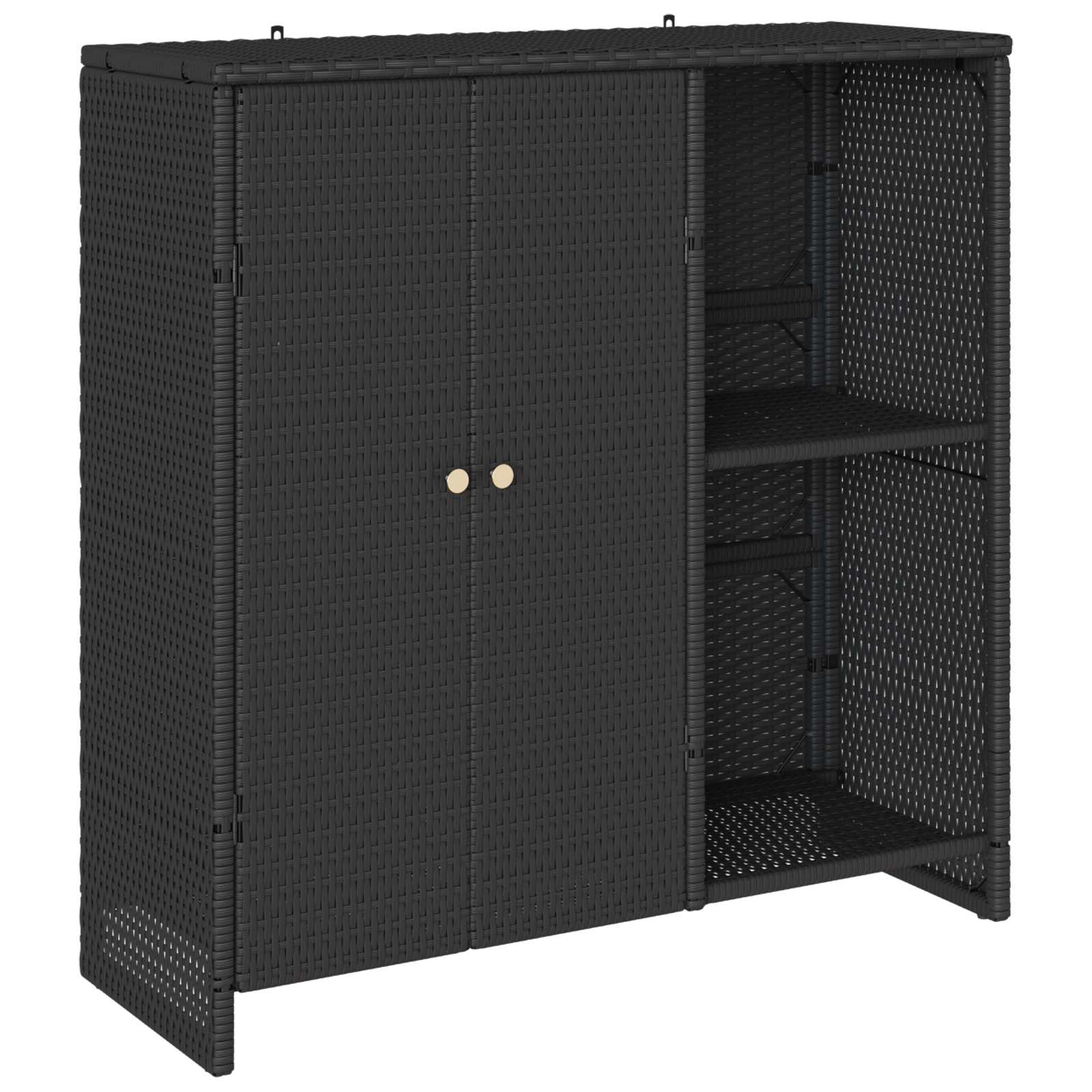 vidaXL Badschrank mit Speicher Schwarz 100 x 36 x 102 cm Rattan