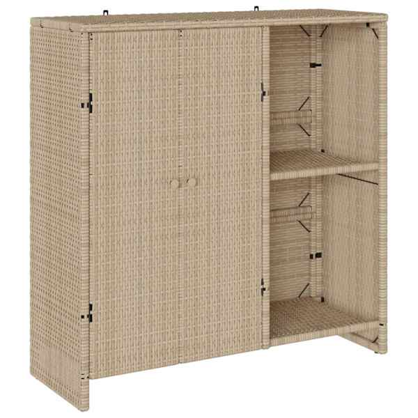 vidaXL Hoiukapp riiuliga ladustamisega Beež 100 x 36 x 102 cm Rotang
