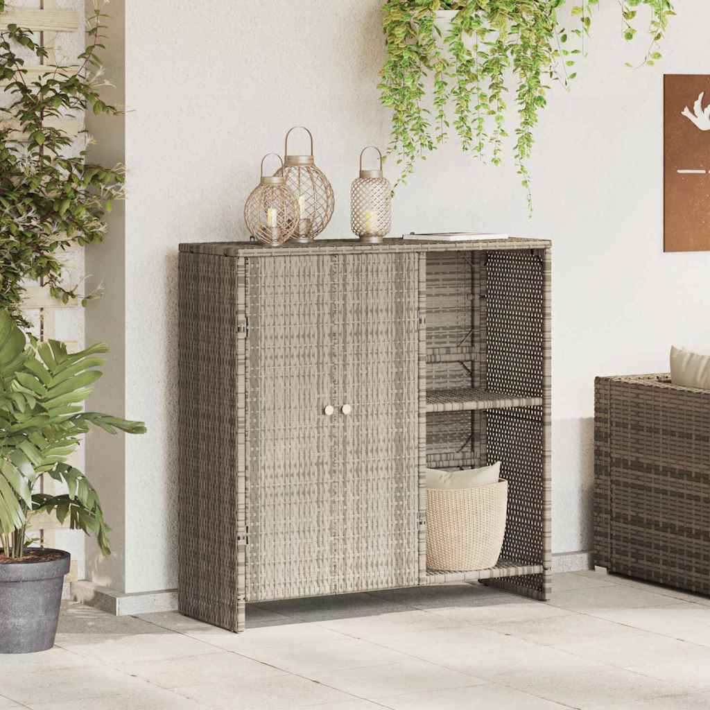 Hoiukapp ladustamisega uksega Helehall 100 x 36 x 102cm Rotang