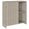 vidaXL Hoiukapp riiuliga uksega Helehall 100 x 36 x 102 cm Rotang