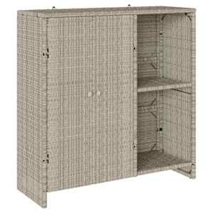 vidaXL Hoiukapp riiuliga uksega Helehall 100 x 36 x 102 cm Rotang