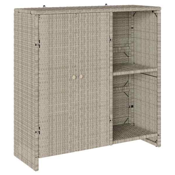 vidaXL Hoiukapp riiuliga uksega Helehall 100 x 36 x 102 cm Rotang