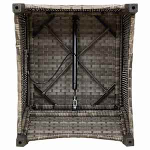 Polohovací křeslo s polštářem Šedá 56 x 66 x 95 cm polyratan - obrázek 9