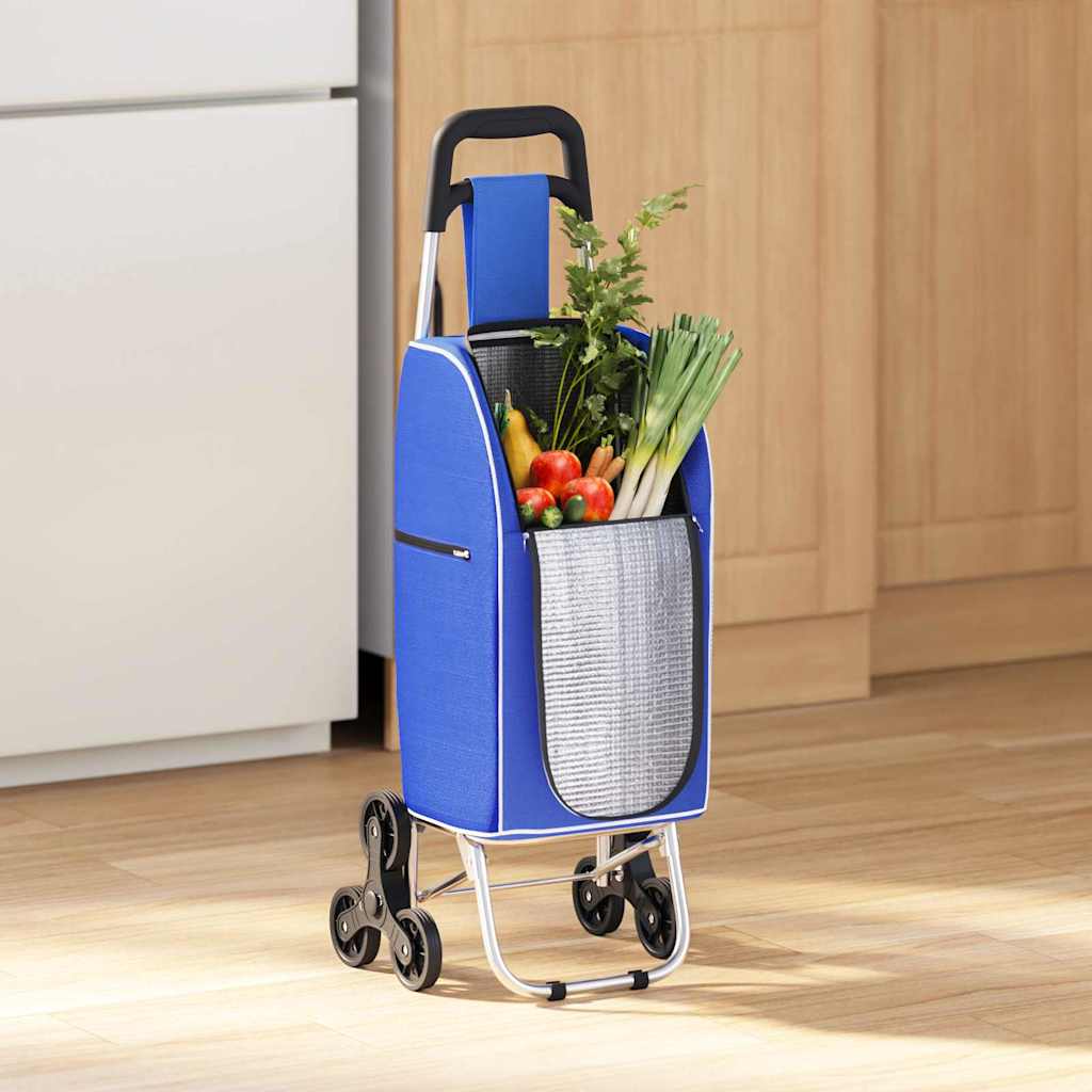 vidaXL Carucior de cumpărături Manual albastru 39.5 x 36 x 92.5 cm