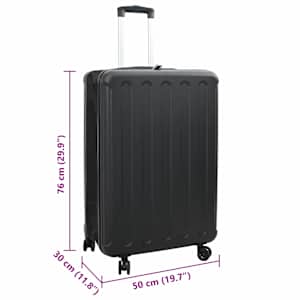 Kufr se zámkem Černá 50 x 30 x 76 cm ABS plast - obrázek 12