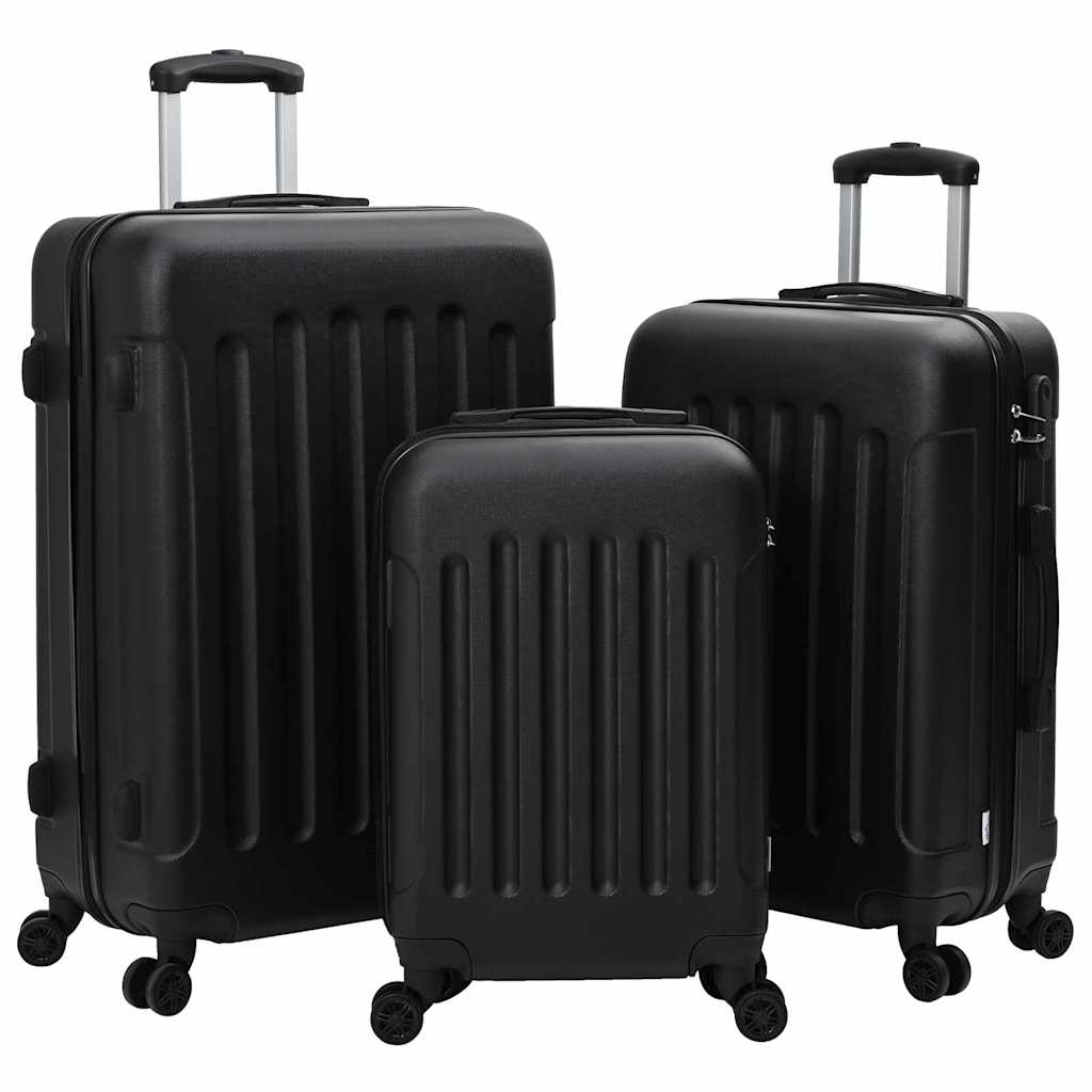 vidaXL Set de Valize 3 pcs Negru 50 x 31 x 78 cm Plastic ABS, Oțel