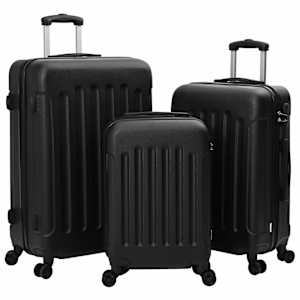 vidaXL Kohver lukuga 3 tk Must 50 x 31 x 78 cm ABS Plastik