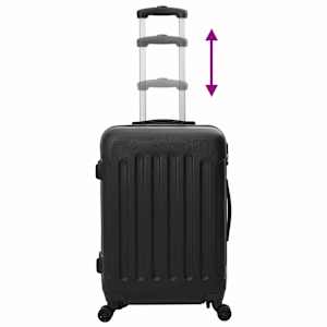 Kufr se zámkem 3 pcs Černá 50 x 31 x 78 cm ABS plast - obrázek 11