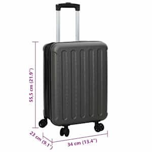 Kufr se zámkem Tmavě šedá 34 x 23 x 55.5 cm ABS plast - obrázek 12