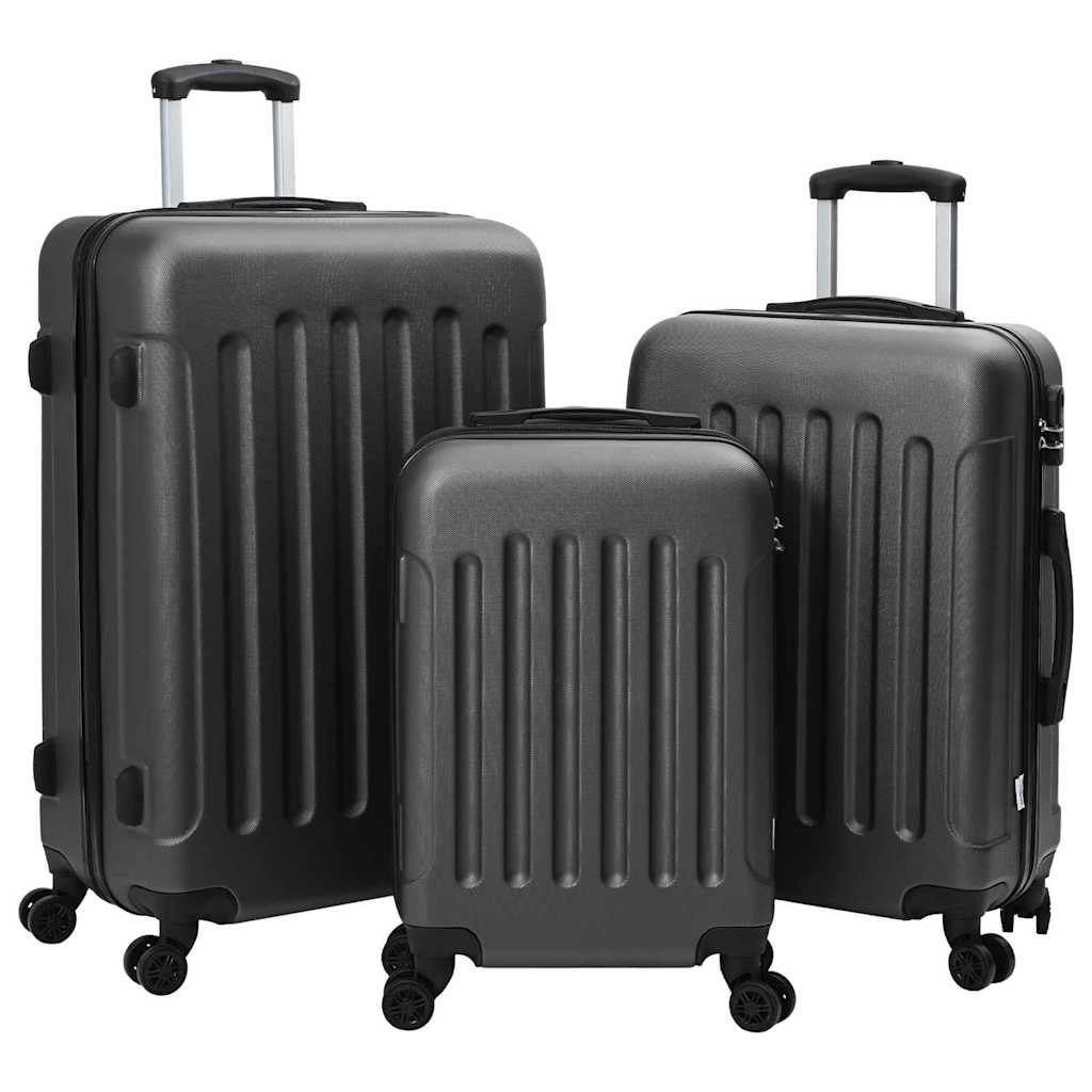 vidaXL Koffer Set 3 Teile Hartschale Dunkelgrau 20'' 24'' 28'' aus ABS
