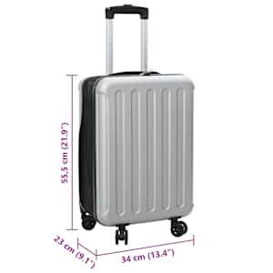 Kufr se zámkem Stříbrná 34 x 23 x 55.5 cm ABS plast - obrázek 12