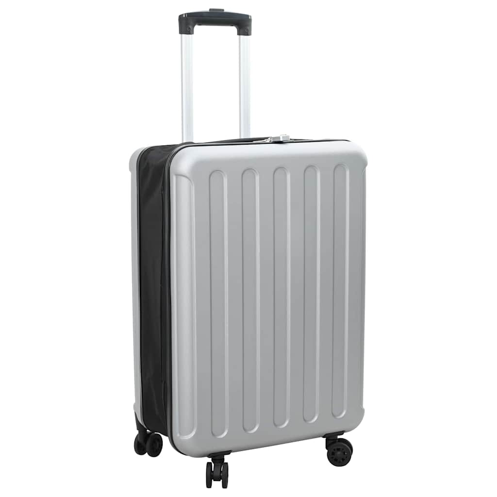vidaXL Valiză Pliabilă Carcasa Dura 24\'\' Argintie 43x27x66 cm ABS