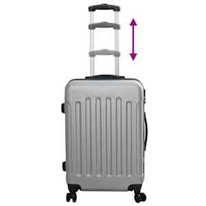 Kufr se zámkem 3 pcs Stříbrná 50 x 31 x 78 cm ABS plast - obrázek 11
