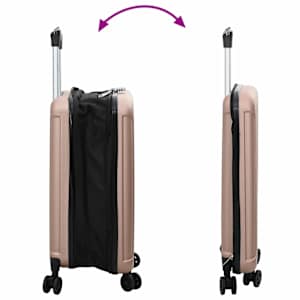 Kufr se zámkem růžová zlatá 34 x 23 x 55.5 cm ABS plast - obrázek 10