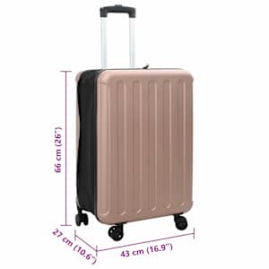 Kufr se zámkem růžová zlatá 43 x 27 x 66 cm ABS plast - obrázek 12